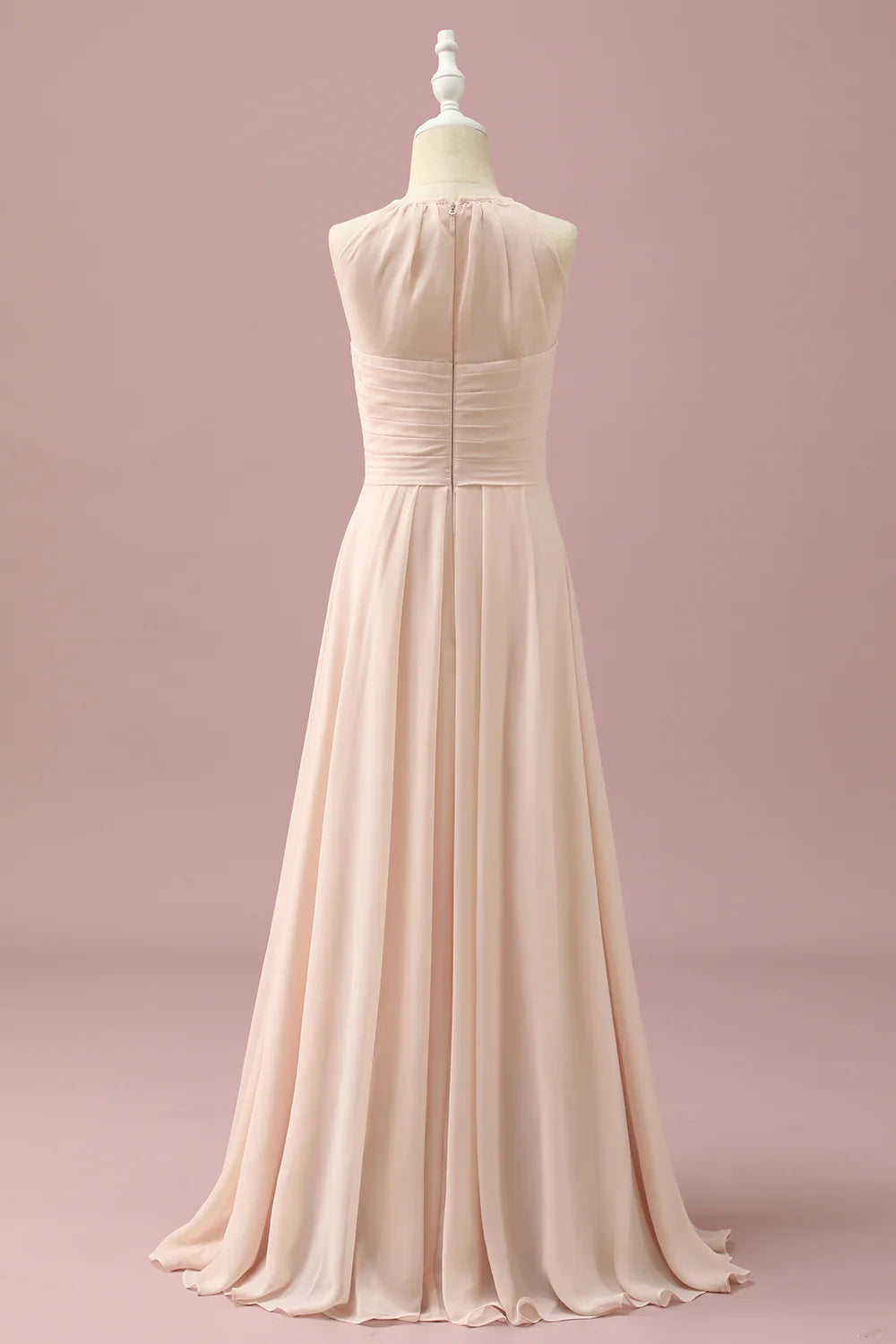 Ivory Halter A-Line Chiffon Bridesmaid Dress