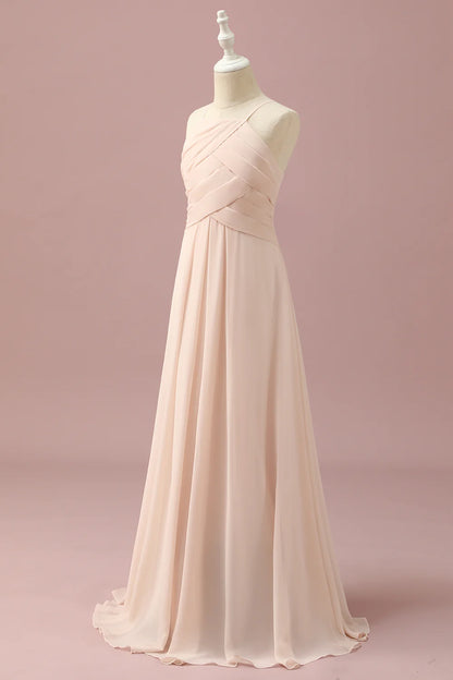 Ivory Halter A-Line Chiffon Bridesmaid Dress