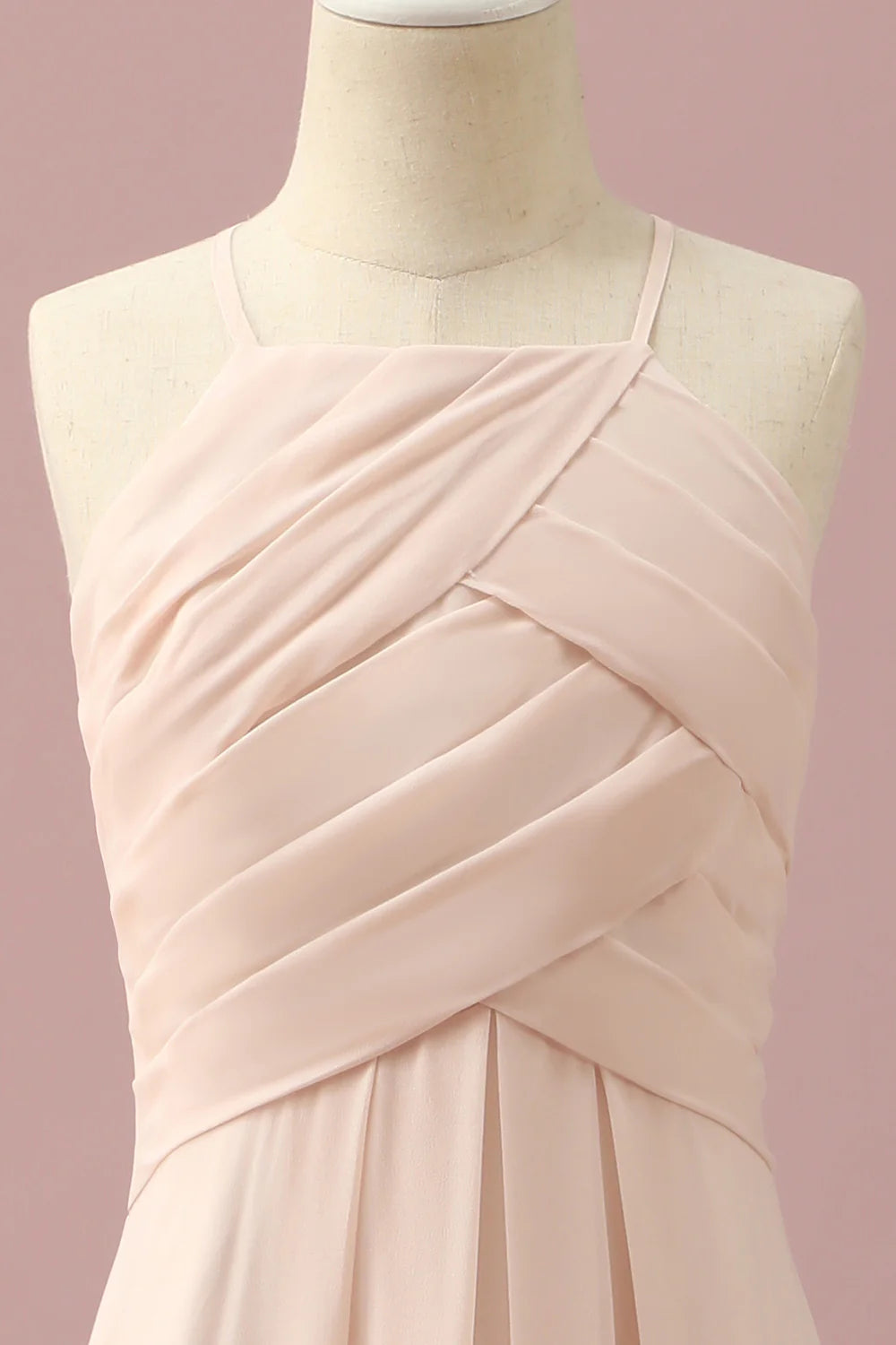 Ivory Halter A-Line Chiffon Bridesmaid Dress