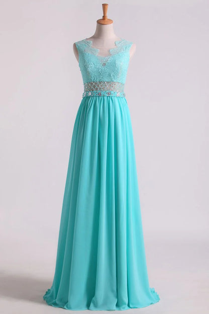 A Line Exquisite Chiffon Beading Party Dresses With Applique