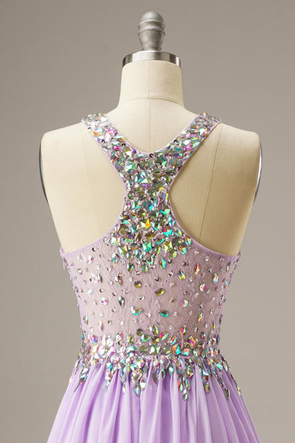 Short Mini Party Dress WIth Crystal Beads