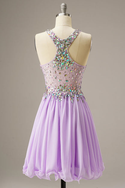 Short Mini Party Dress WIth Crystal Beads