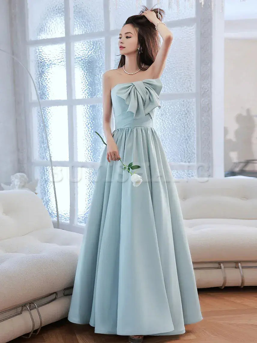 Buyishang Simple Backless Blue Long Prom Dresses Blue Bridesmaid Dresses Bridesmaid dress shop ﻿