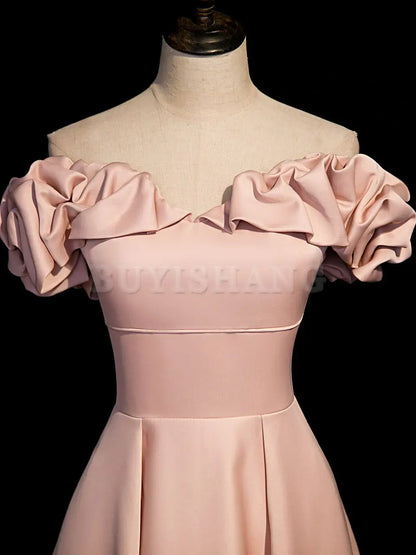 Buyishang Simple Pink Long Prom Dresses Pink Formal Graduation Dresses prom dresses shops ﻿