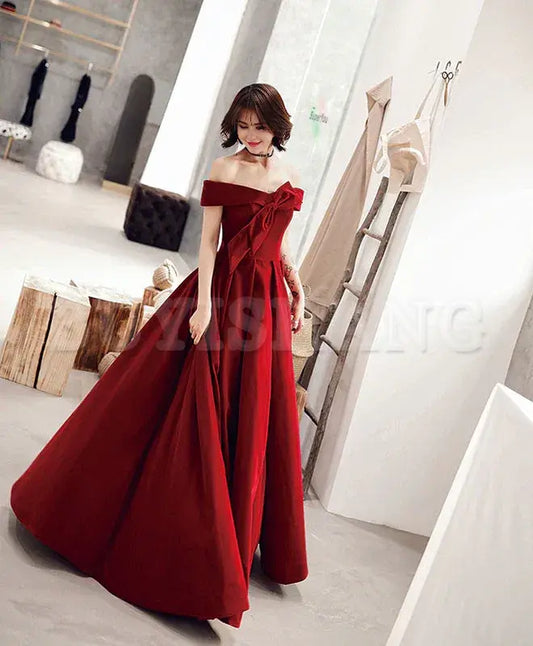 Buyishang Simple Sweetheart Burgundy Long Prom Dress Evening Dress prom dress in store