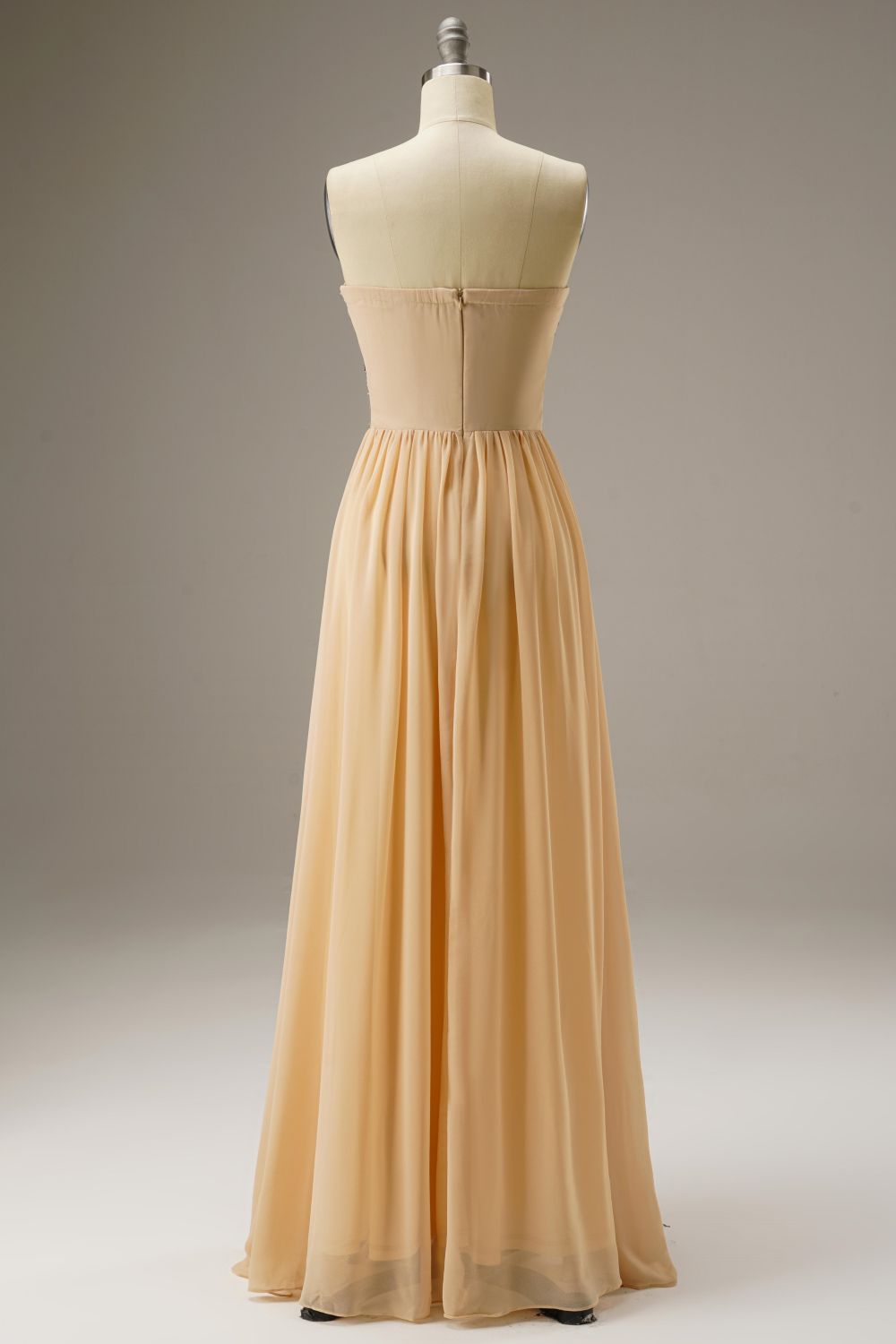 Sweetheart Empire Waist Chiffon Long Dress WIth Beading