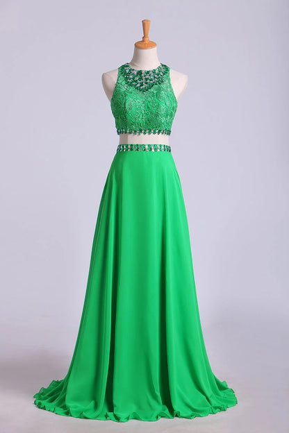 A Line Party Dresses Backless Sweep Train With Beading