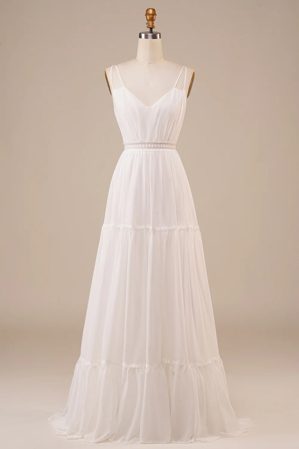 A-Line Simple Long Wedding Dress