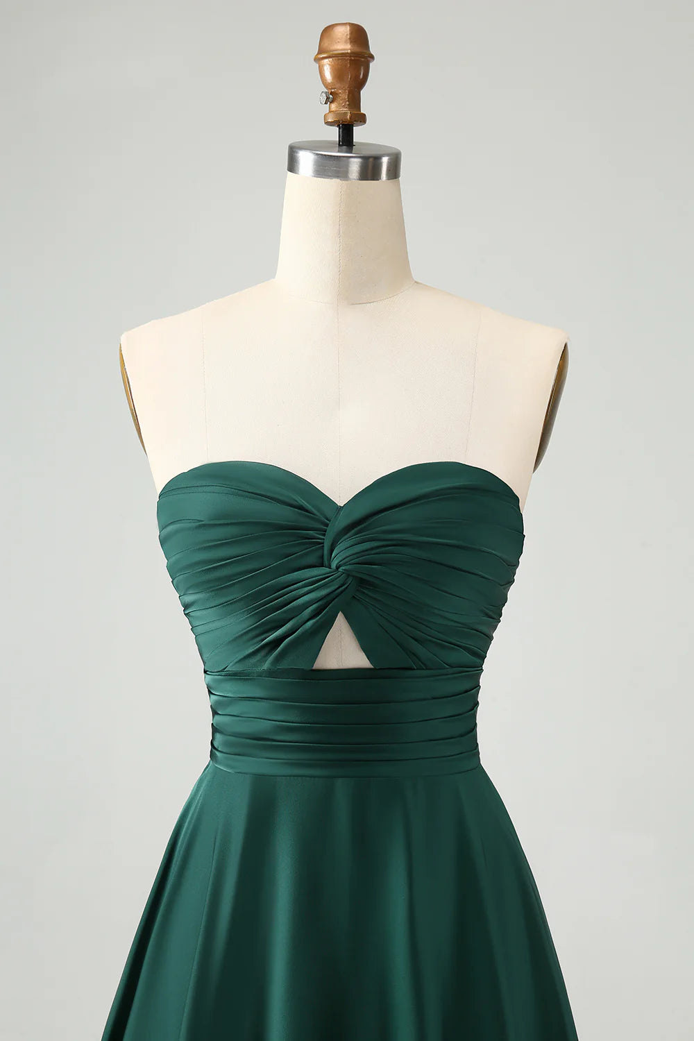 Dark Green A Line Sweetheart Keyhole Long Bridesmaid Dress     Write a review | Ask a question