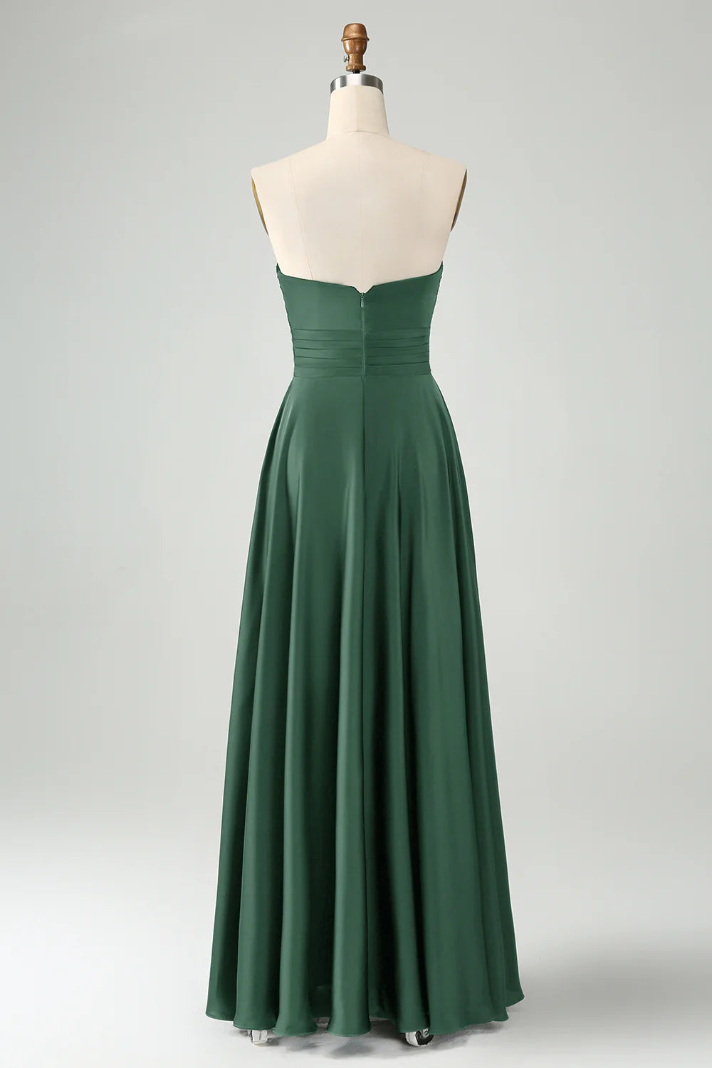 Dark Green A Line Sweetheart Keyhole Long Bridesmaid Dress     Write a review | Ask a question