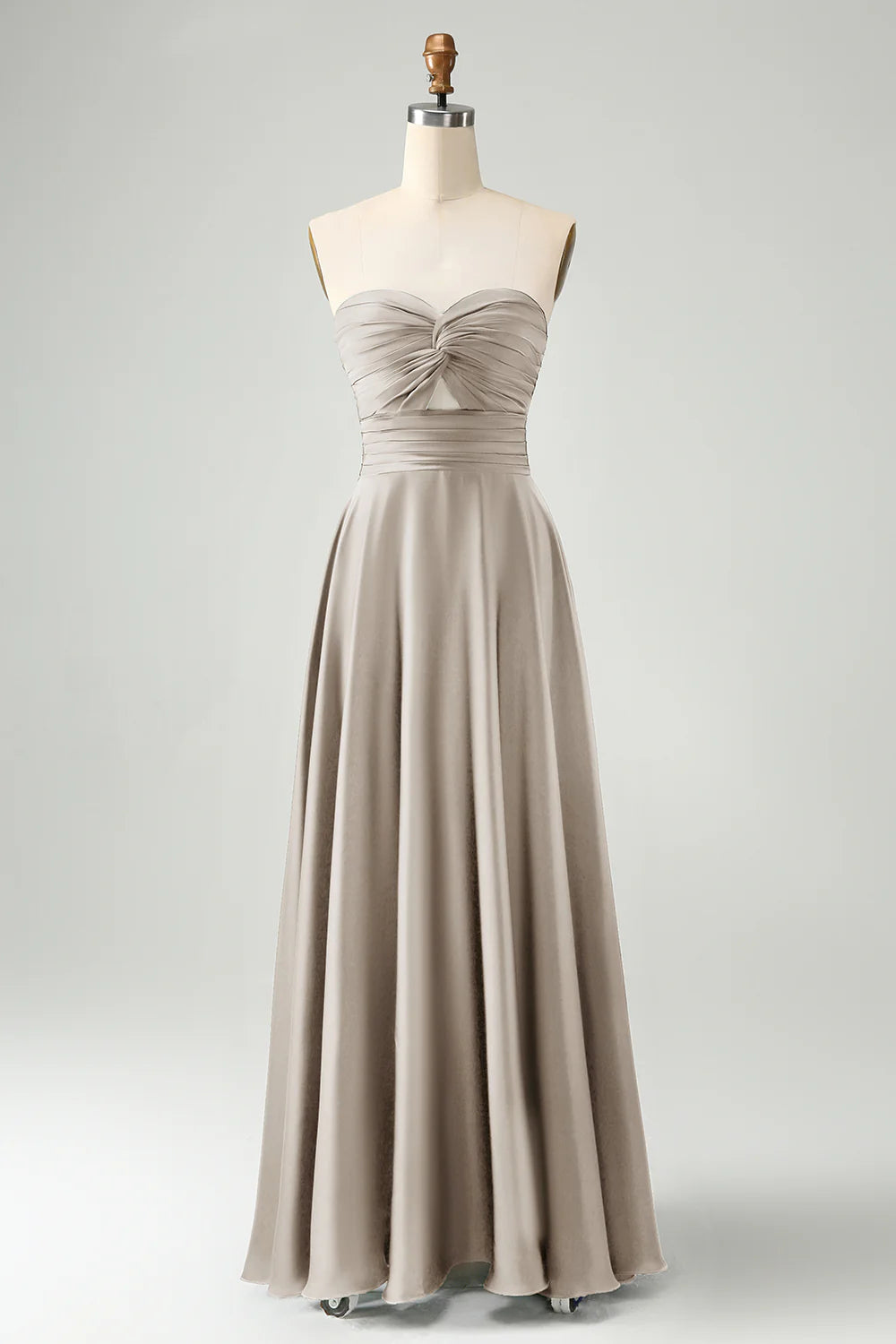 Dark Green A Line Sweetheart Keyhole Long Bridesmaid Dress     Write a review | Ask a question