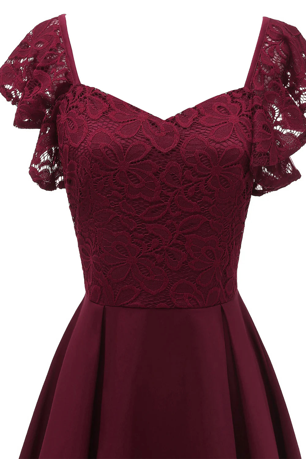 Sweetheart Burgundy Cocktail Party Dress