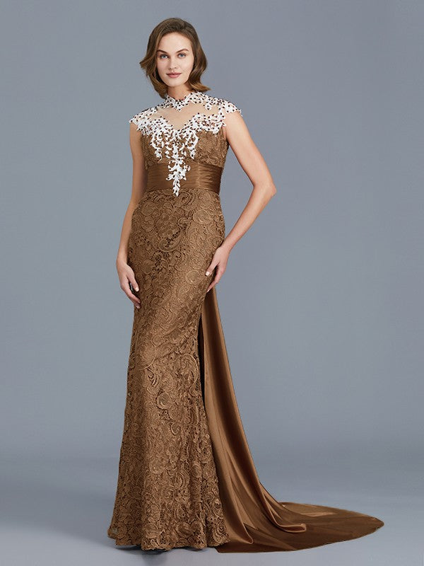 Trumpet/Mermaid Scoop Sleeveless Beading Lace Floor-Length Mother of the Bride Dresses