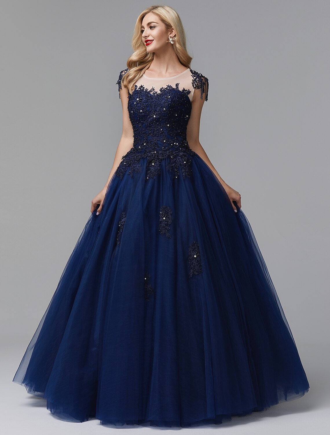 Ball Gown Prom Dresses Sparkle Dress Quinceanera Prom Chapel Train Long Sleeve Off Shoulder Satin with Beading Appliques