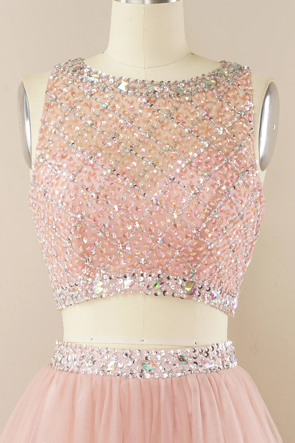 Blush Beading Short Homecoming Dress