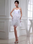 A-Line/Princess Beading Sweetheart Sleeveless Short Satin Organza Cocktail Dresses