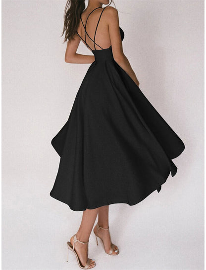 Women's Little Black Dress Cocktail Dress Party Dress Dress Midi Dress Light Pink White Sleeveless Ruched Fall Winter Spaghetti Strap Fashion Winter Dress Birthda