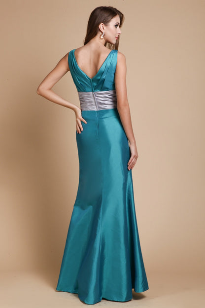 Sheath/Column V-Neck Sleeveless Sash/Ribbon/Belt Taffeta Bridesmaid Dresses