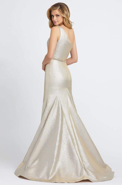 Asymmetric Fitted Long Trumpet Gown