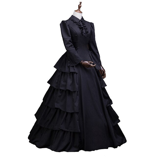 Floral Style Rococo Victorian Renaissance Cocktail Dress Dress Party Costume Masquerade Prom Dress Princess Plus Size Women's Cosplay Costume Ball Gown Christmas Halloween Party / Evening