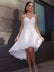 A-Line/Princess Sweetheart Sleeveless Beading High Low Tulle Homecoming Dresses main image 1