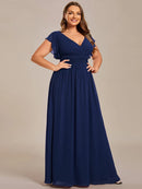 Plus Size Chiffon Pleated A-Line Back Cutout Bridesmaid Dress/Prom  Dresses